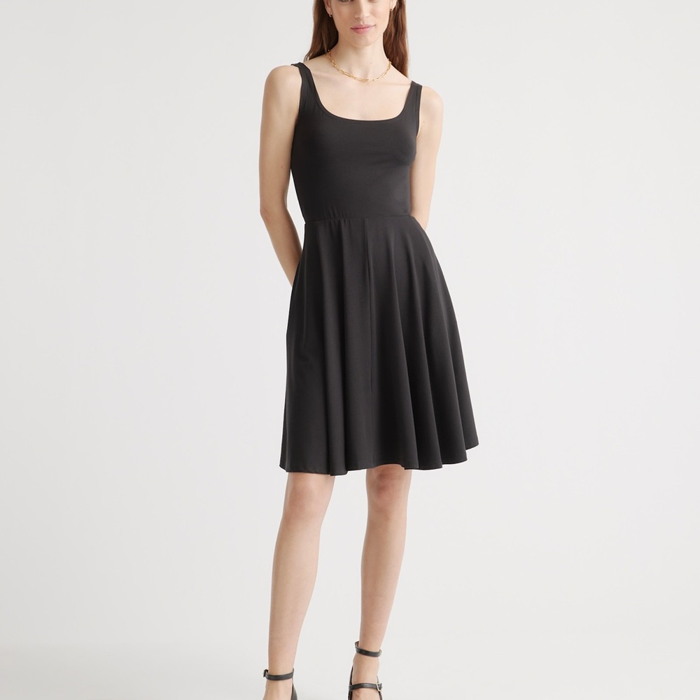 Quince Classic Black Mini Dress